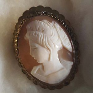 Rare Vintage Cameo Filigree 800 Silver Pendant Or Brooch Signed PA800